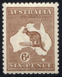 1915 Roo Kangaroo Australia 6d Blue 3rd WMK WA BARABUP CDS 1916-23 Timber Mill 
