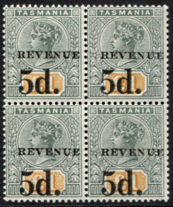 TASMANIA REVENUE overprint: