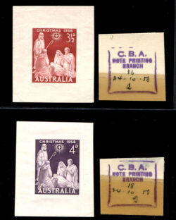 SG 306,307: 1958 CHRISTMAS - DIE PROOFS