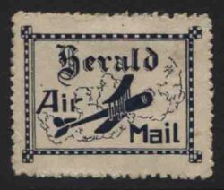 CINDERELLA: HERALD AIRMAIL LABEL