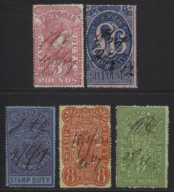 VICTORIA SG 248-252: STAMP DUTY