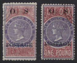 NEW SOUTH WALES SG O37b, O38(var):